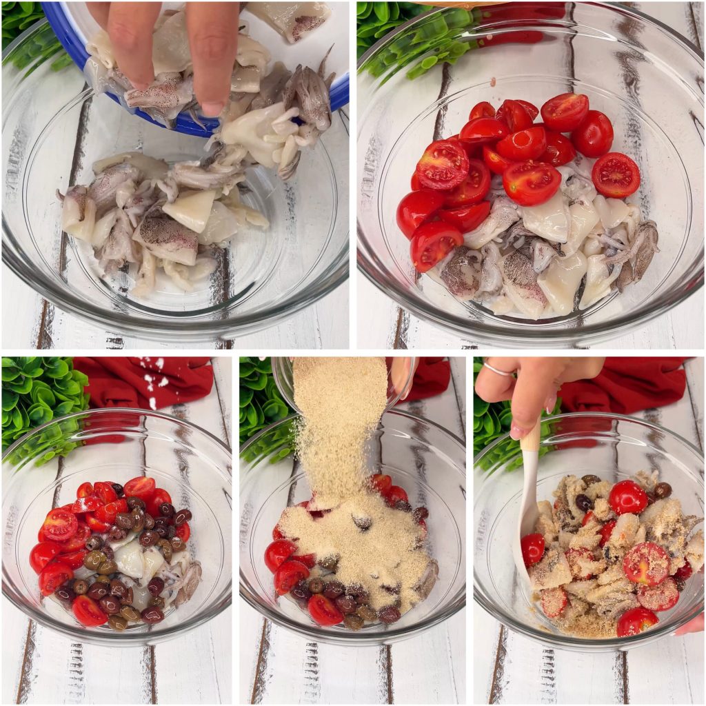 Gratinierte Tintenfische in der Heißluftfritteuse