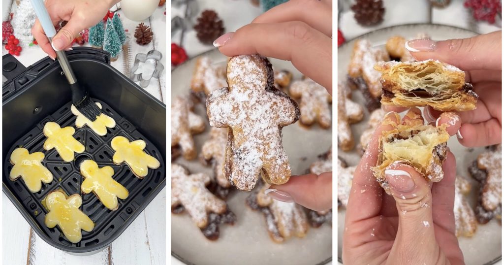 Blätterteig-Männchen mit Nutella in der Heißluftfritteuse