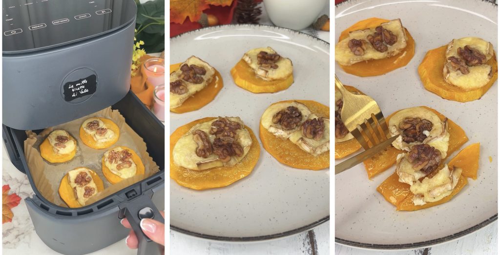 Kürbis mit Brie und Nüssen in der Heißluftfritteuse