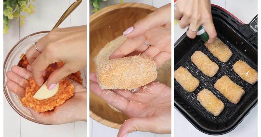 Knusprige Reis-Kroketten in der Heißluftfritteuse