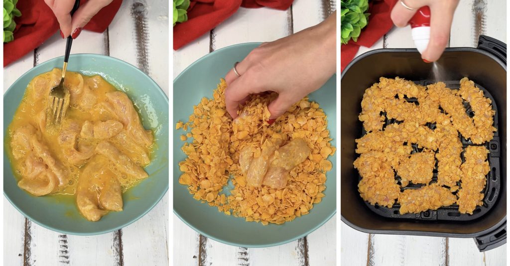 Knusprige Hähnchenstreifen in der Heißluftfritteuse