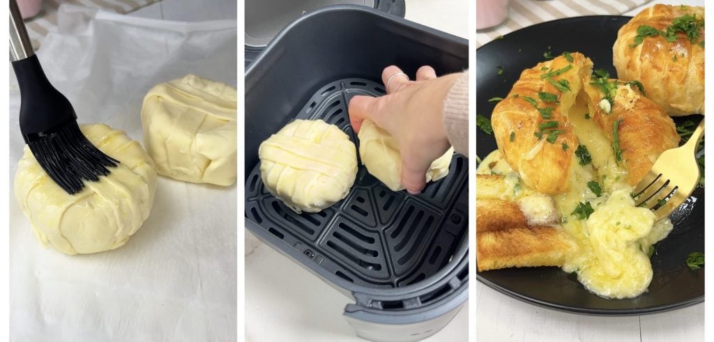 Mini Brie im Blätterteig in der Heißluftfritteuse gebacken