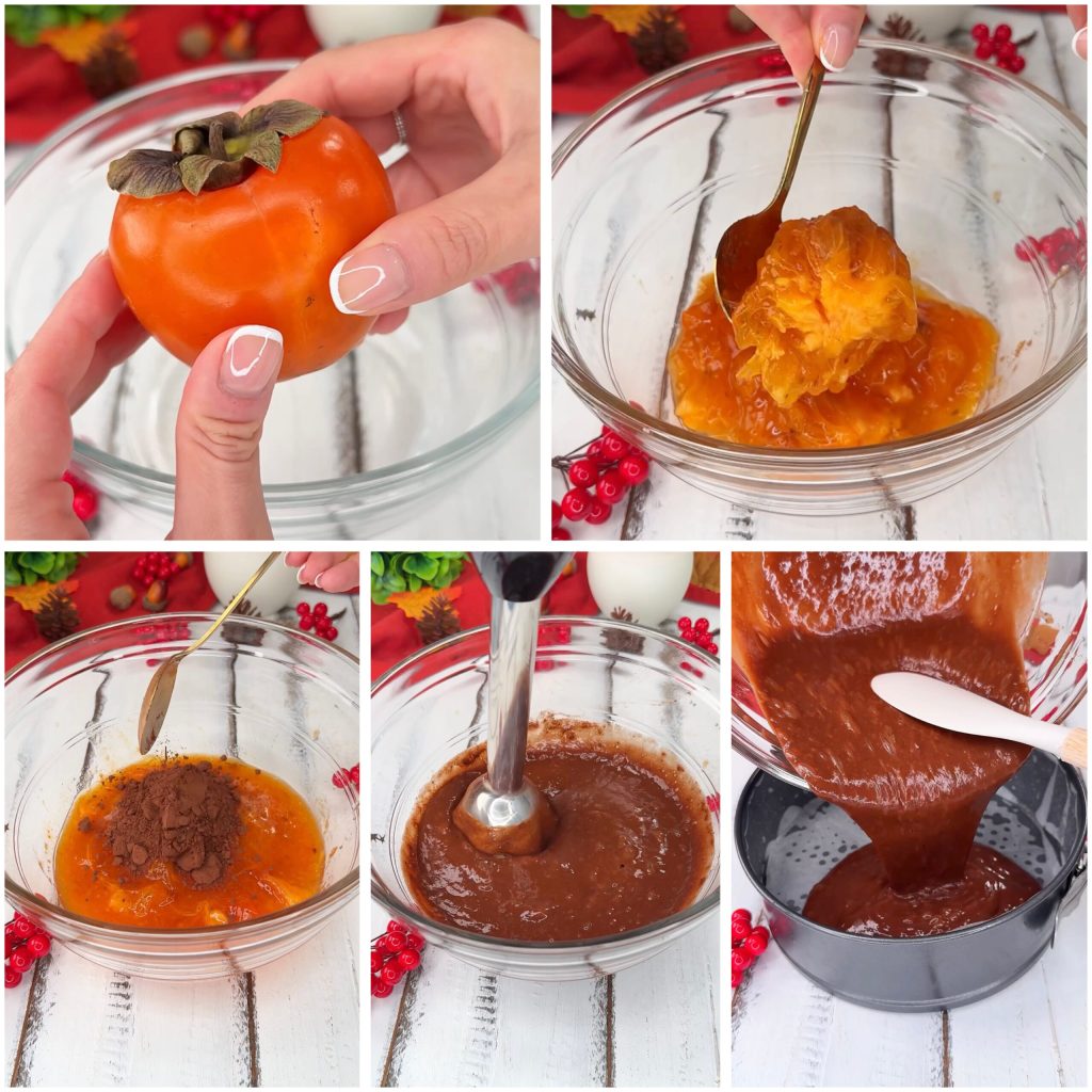 Kaki- und Kakao-Torte ohne Backen