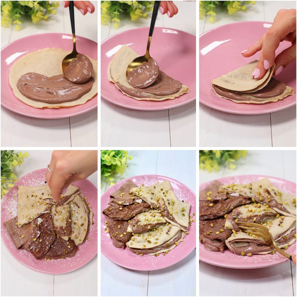 Eiweiß-Crepes mit Joghurt- und Kakaocreme