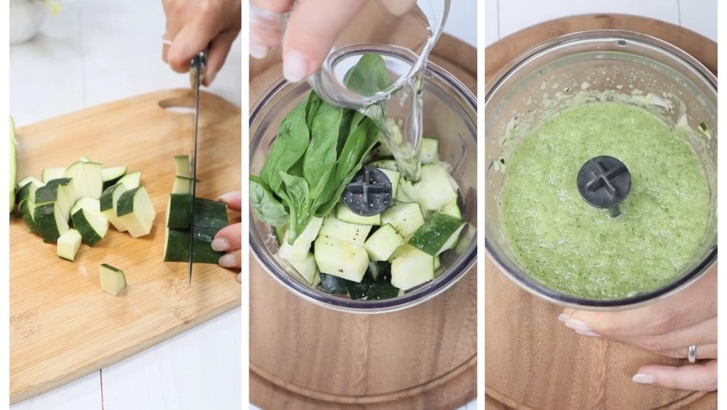 Hähnchenscheiben mit Zucchini-Creme aus der Heißluftfritteuse