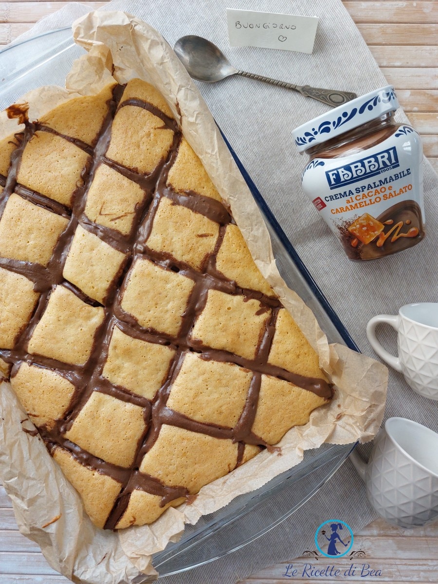 Flaumiger Quiltkuchen mit Kakaocreme, leckeres Rezept