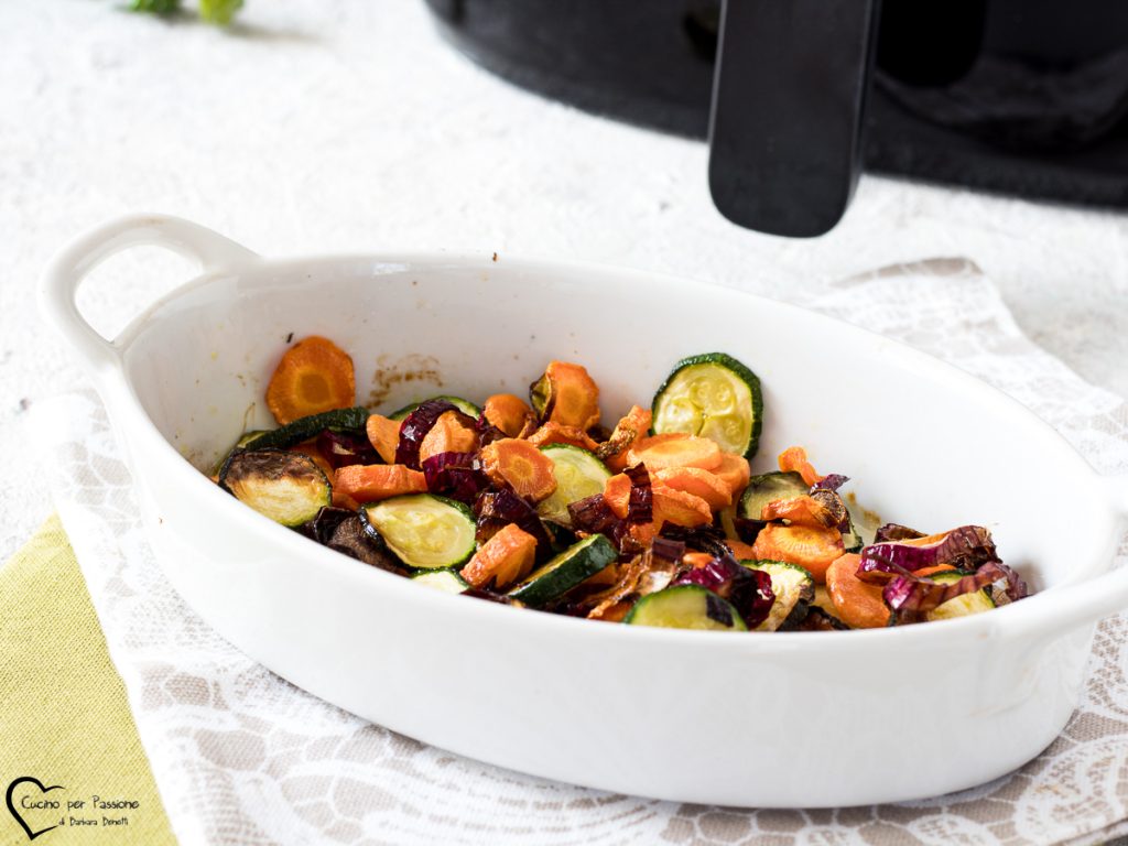 zucchini und karotten in der luftfritteuse