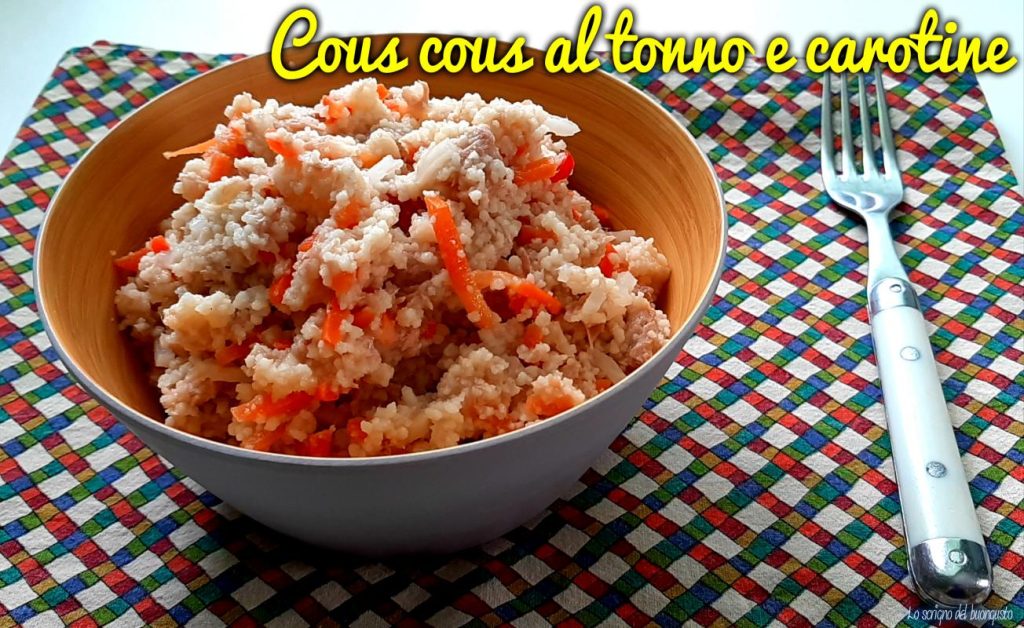 Couscous mit Thunfisch und kleinen Karotten