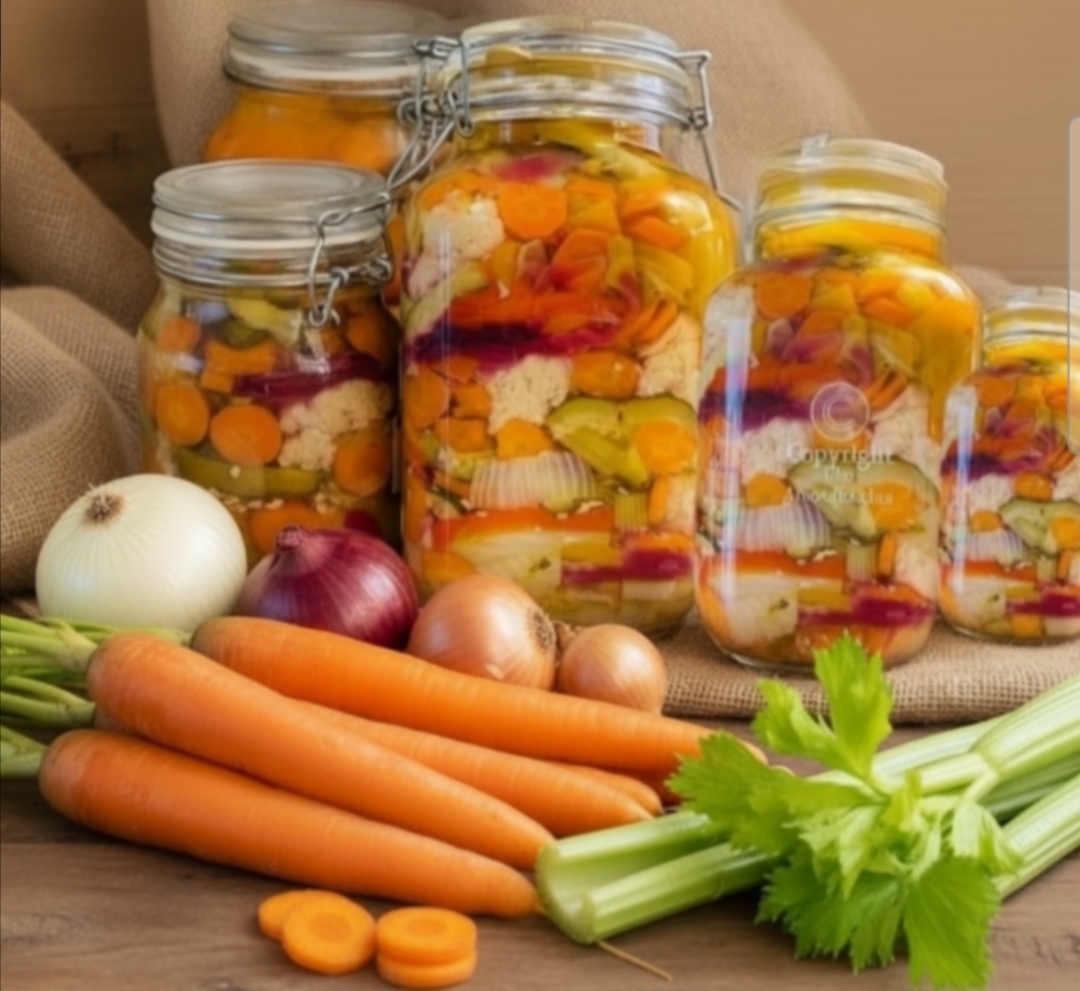 Das eingelegte Gemüse der Giardiniera