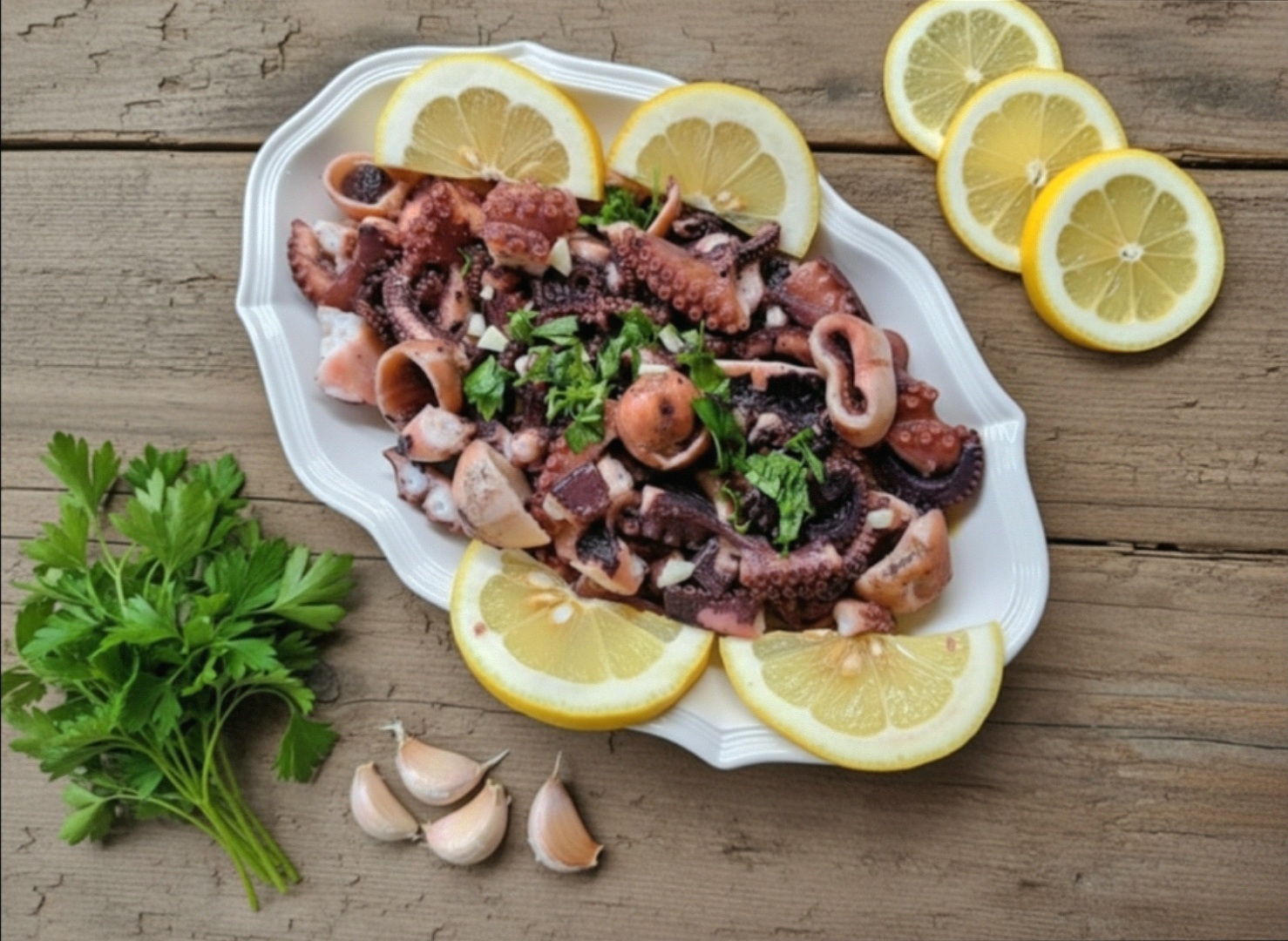 Wie man Oktopus für den Salat kocht