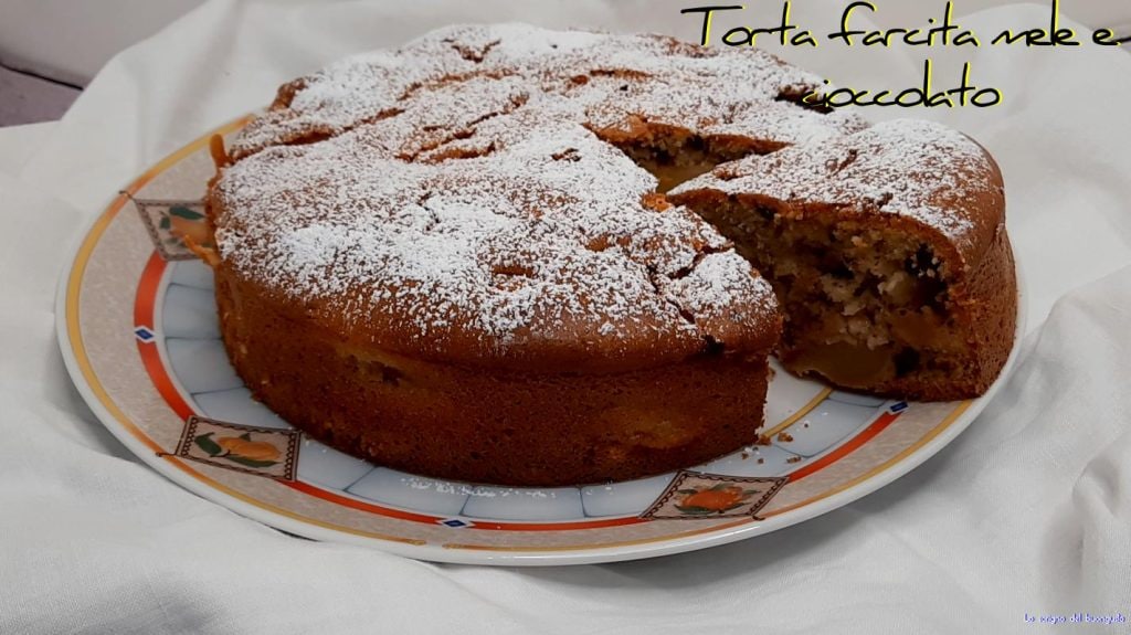 Gefüllter Apfel-Schokoladenkuchen