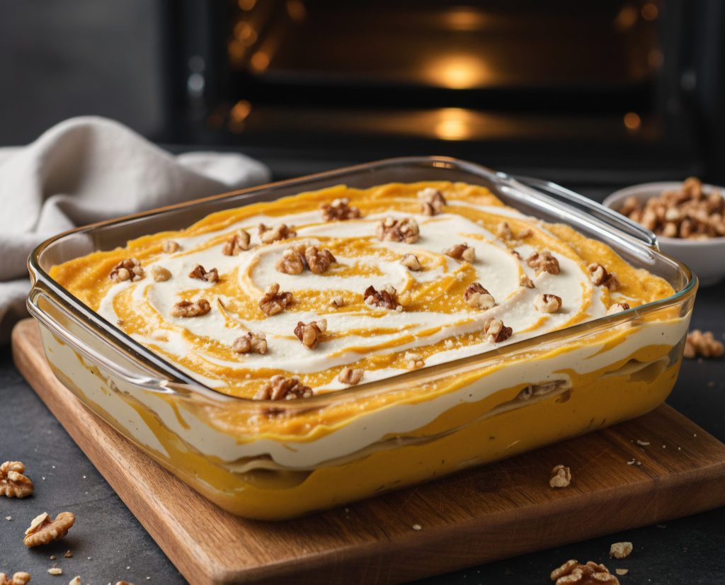 Lasagne mit Kürbis, Wurst und Provola
