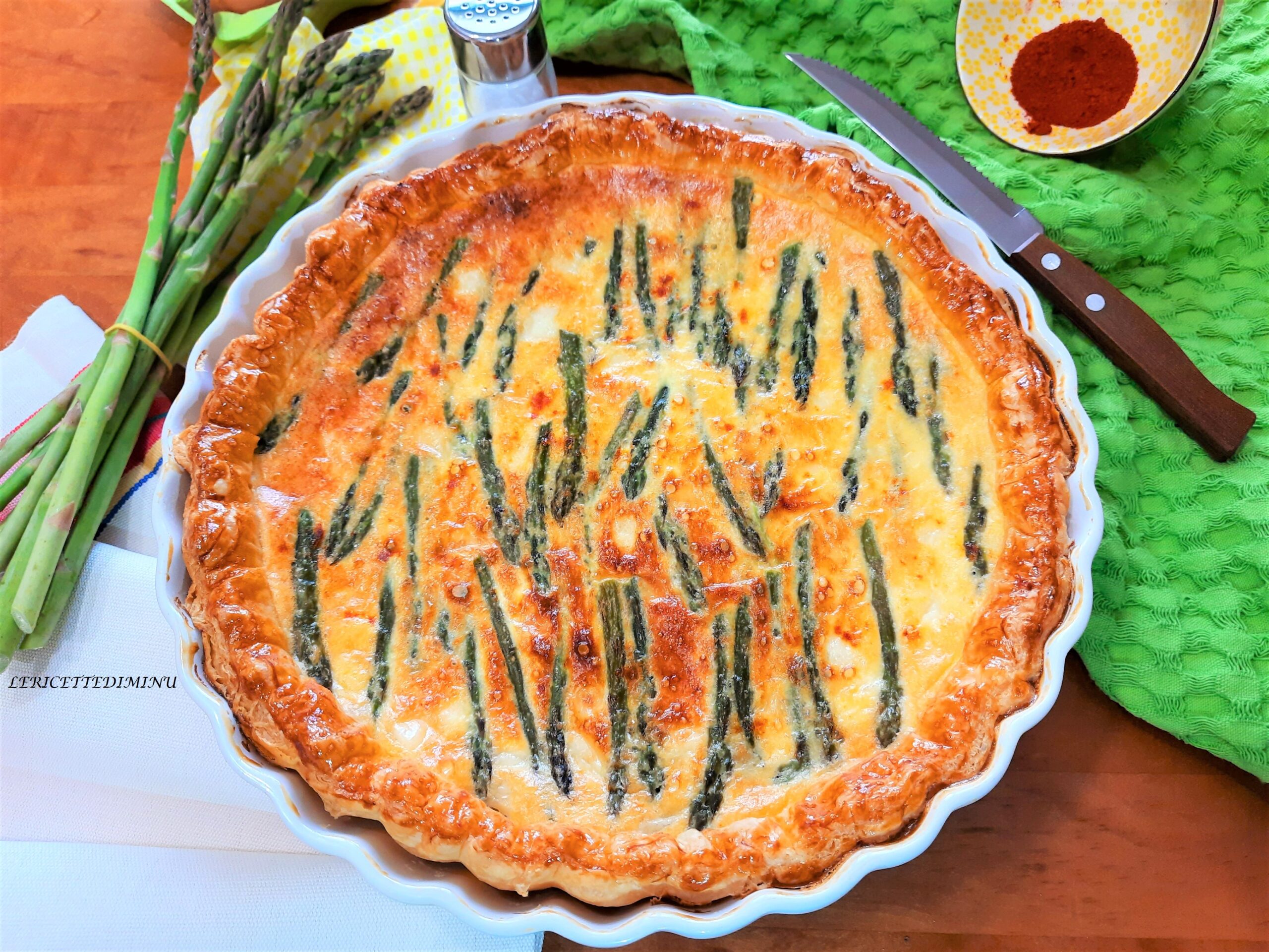 Spargel-Quiche mit Blätterteig