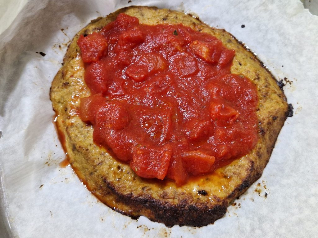 Falsche vegetarische Blumenkohlpizza