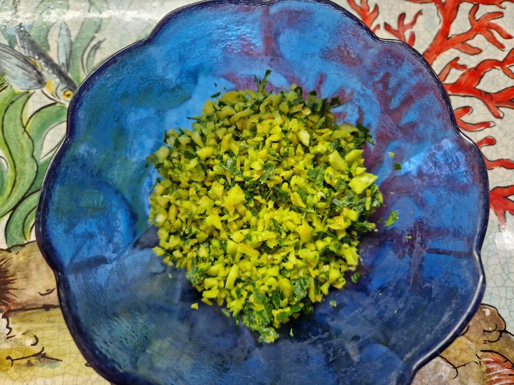 prezzemolo e buccia di limone