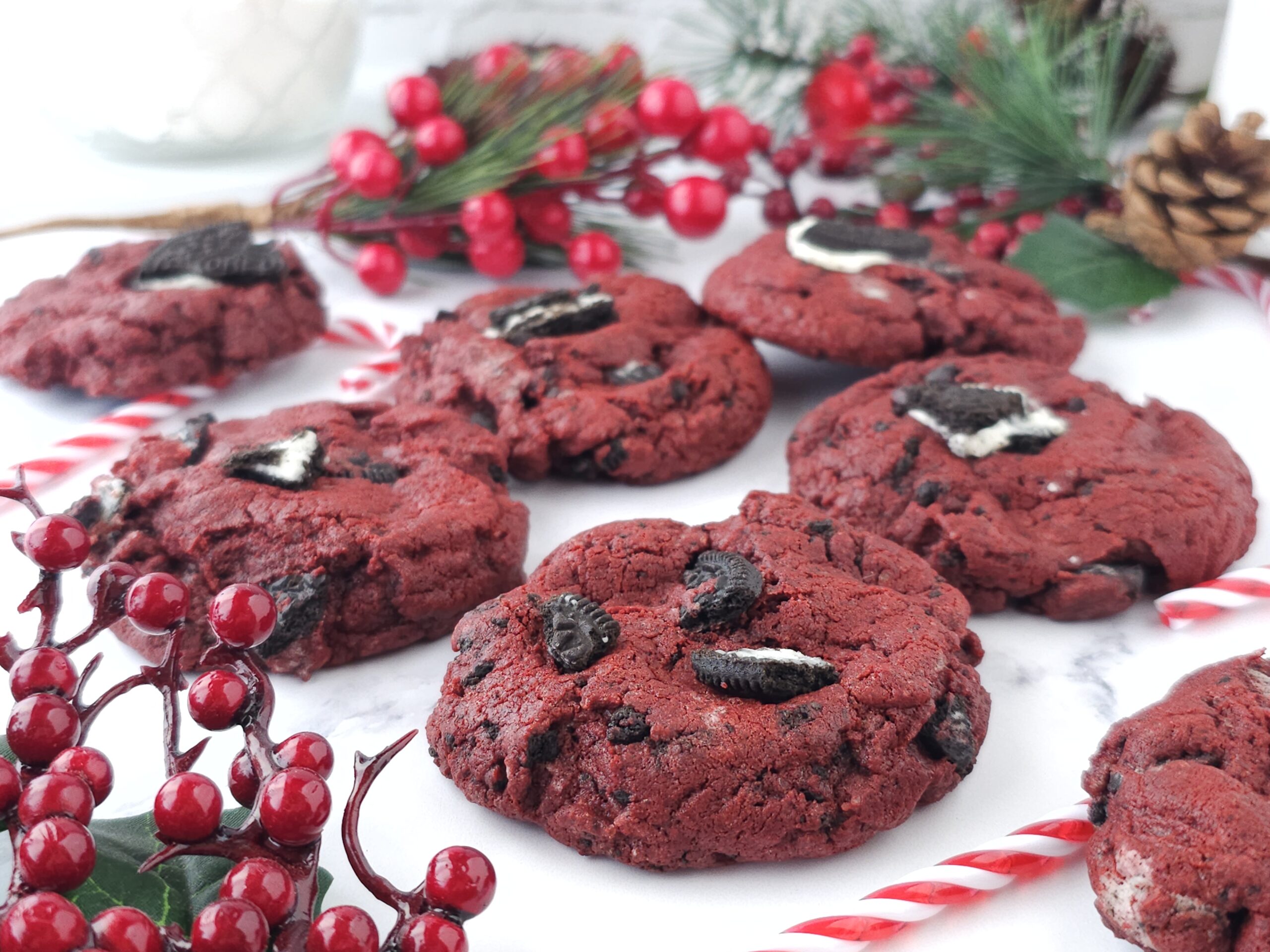 Weihnachtliche Red Velvet Cookies