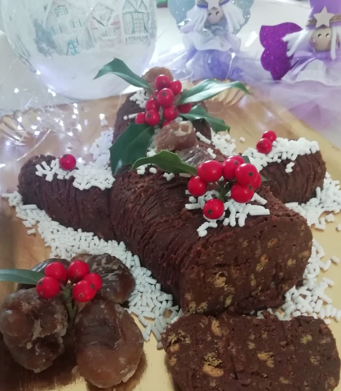 WEIHNACHTS-BÛCHE mit Kastaniencreme