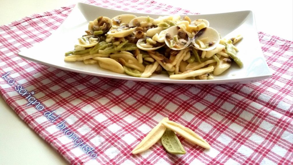 Olivenblätter mit Venusmuscheln