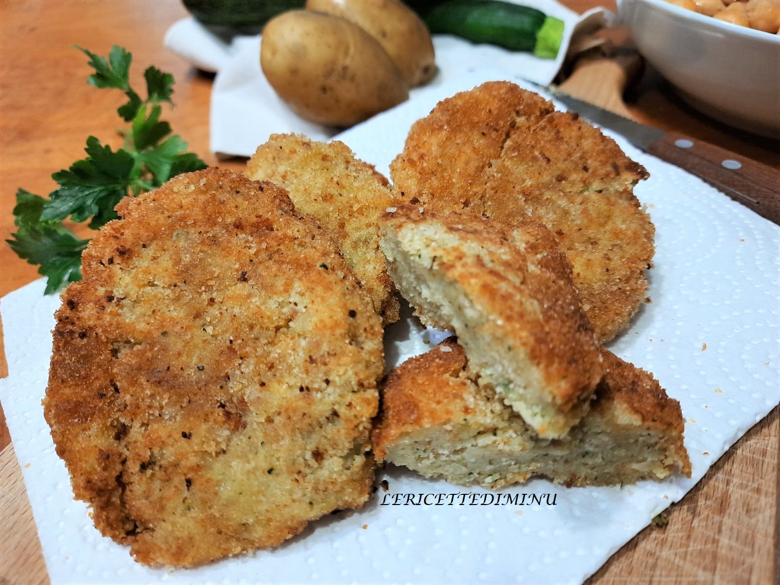 Kichererbsen-, Kartoffel- und Zucchinibällchen