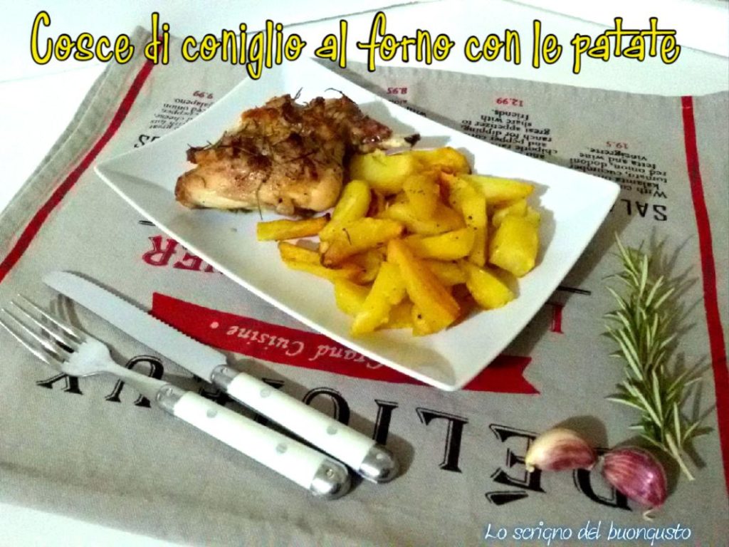 Kaninchenkeulen im Ofen mit Kartoffeln