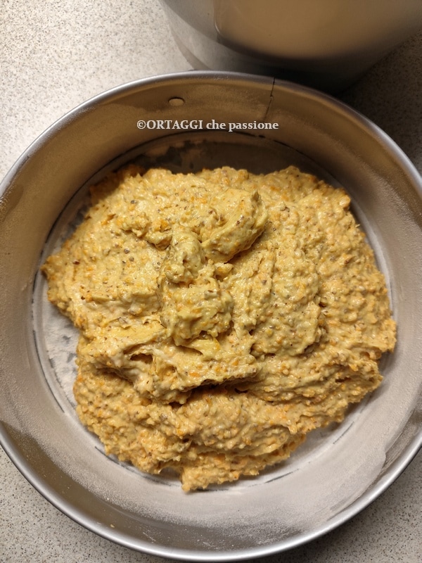 Teig in die gefettete Kuchenform gießen