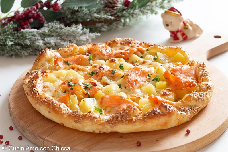 Blätterteig mit Kartoffeln und Lachs