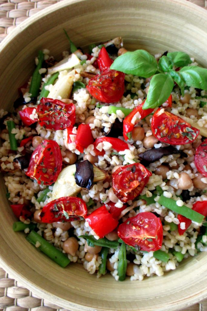 Bulgur mit Kichererbsen und gegrilltem Gemüse, Mangia senza Pancia