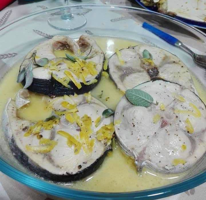 Schwertfisch mit Butter und Zitrone für den Bimby