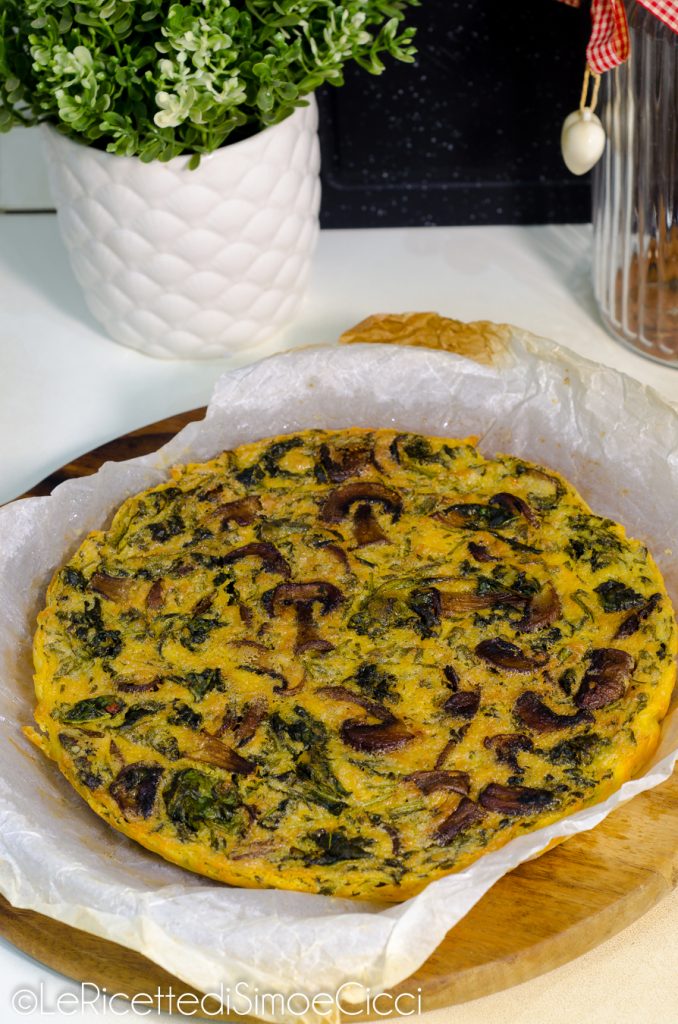 Ofen-Farifrittata mit Pilzen und Spinat