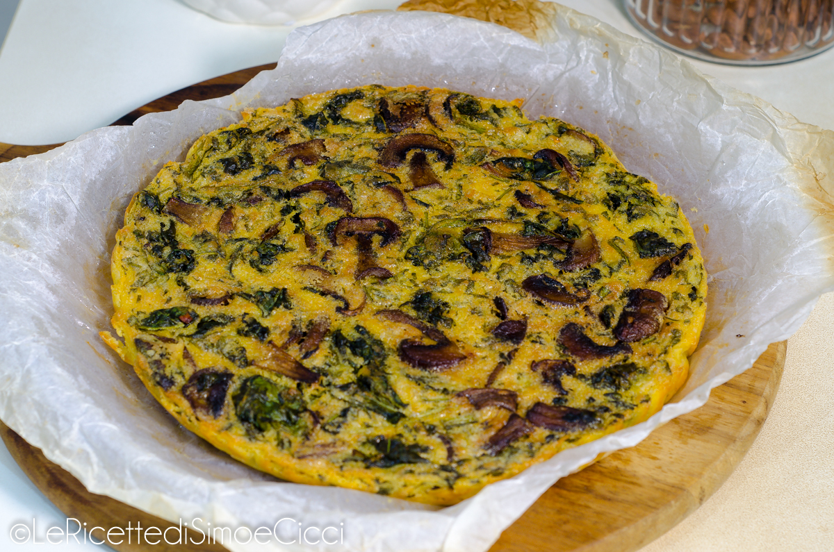 Ofen-Farifrittata mit Pilzen und Spinat