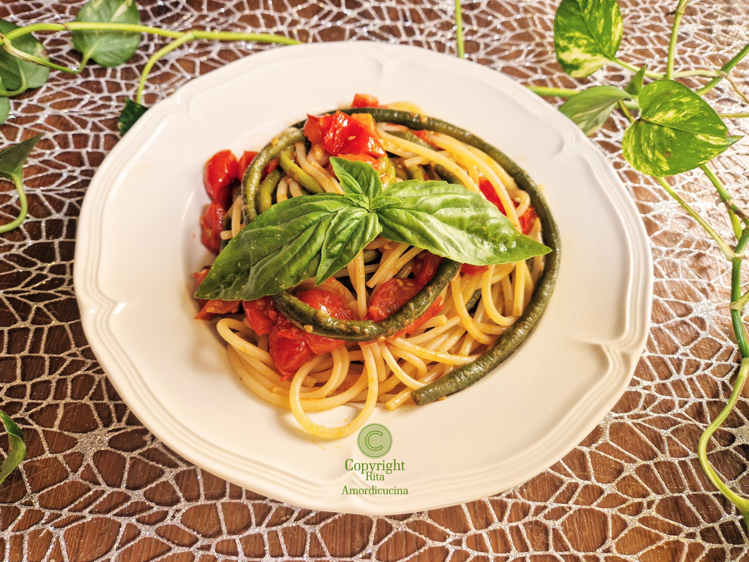 Pasta mit Schlangenbohnen oder Paesanella