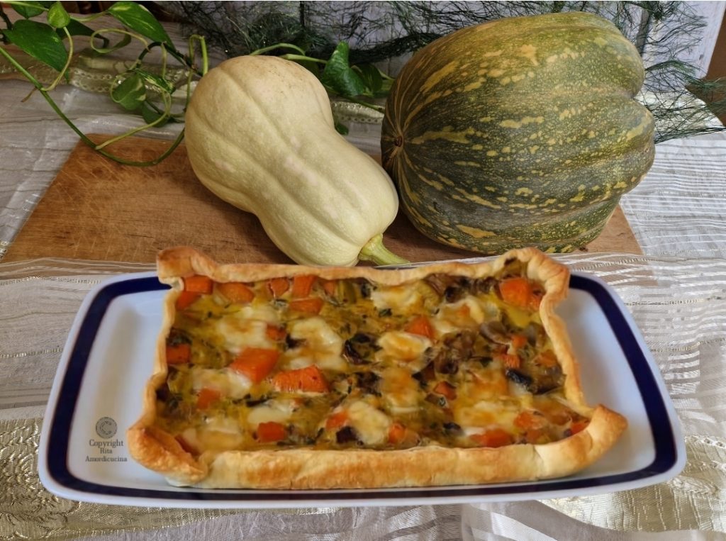 Kürbis-, Lauch- und Pilzquiche