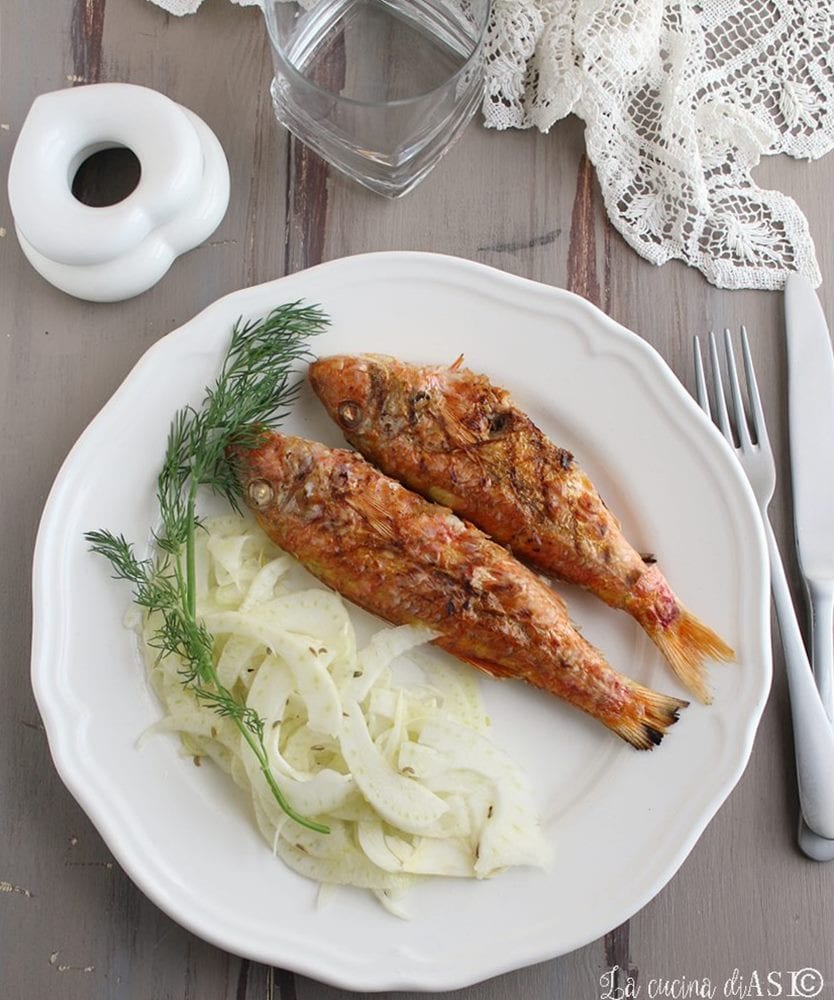 Gegrillte Rotbarben mit Fenchel