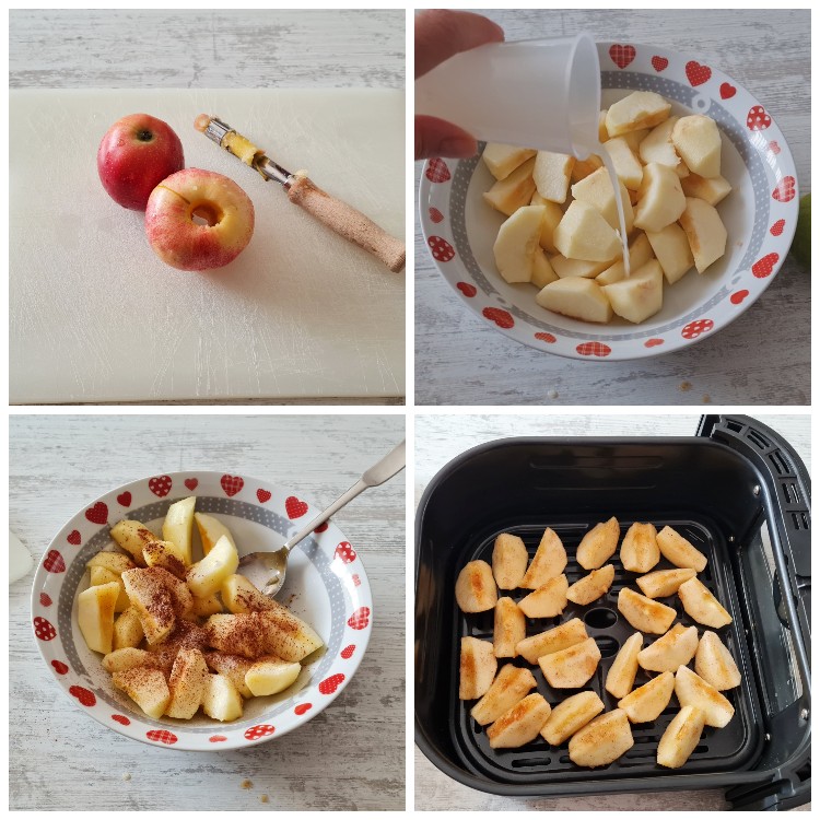 Gekochte Äpfel im Heißluftfritteuse, Zubereitung