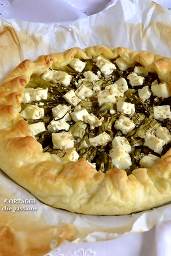 Herzhafter Kuchen mit Puntarelle - beschnittene Zichorie, Ortaggi die Leidenschaft