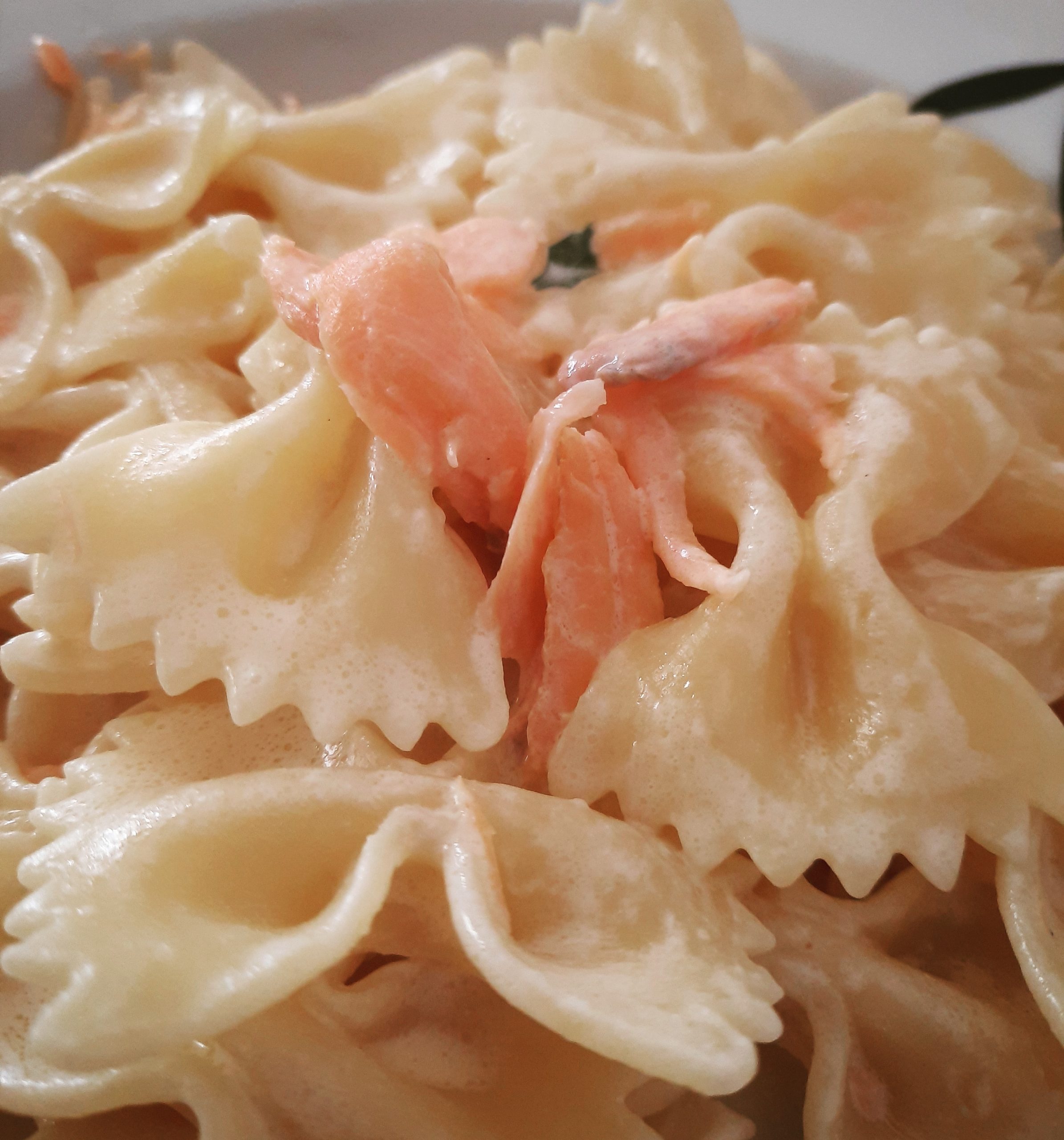 Farfalle mit Sahne und Lachs