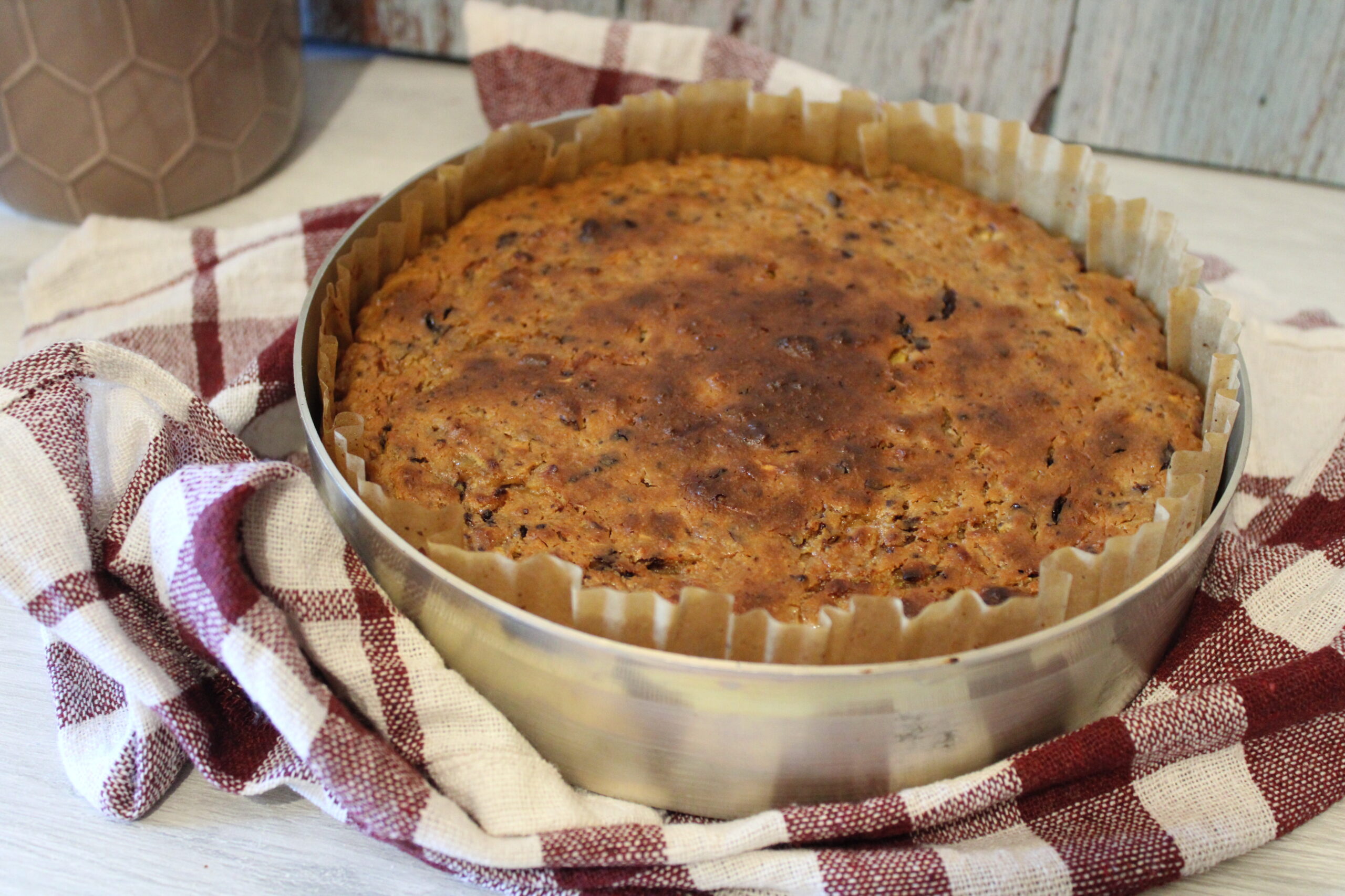 Pfirsich- und Amarettipudding