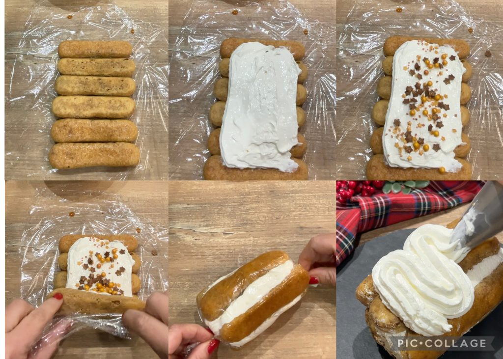 Weihnachtliches Tiramisu-Baumstamm