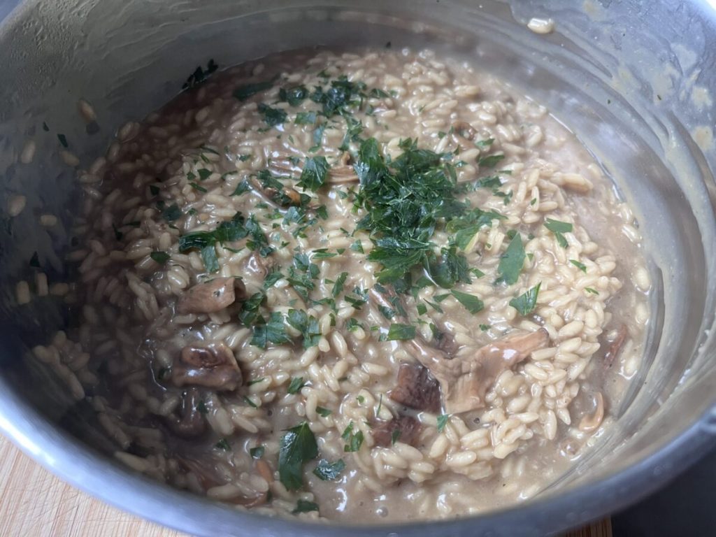 risotto mit getrockneten pilzen