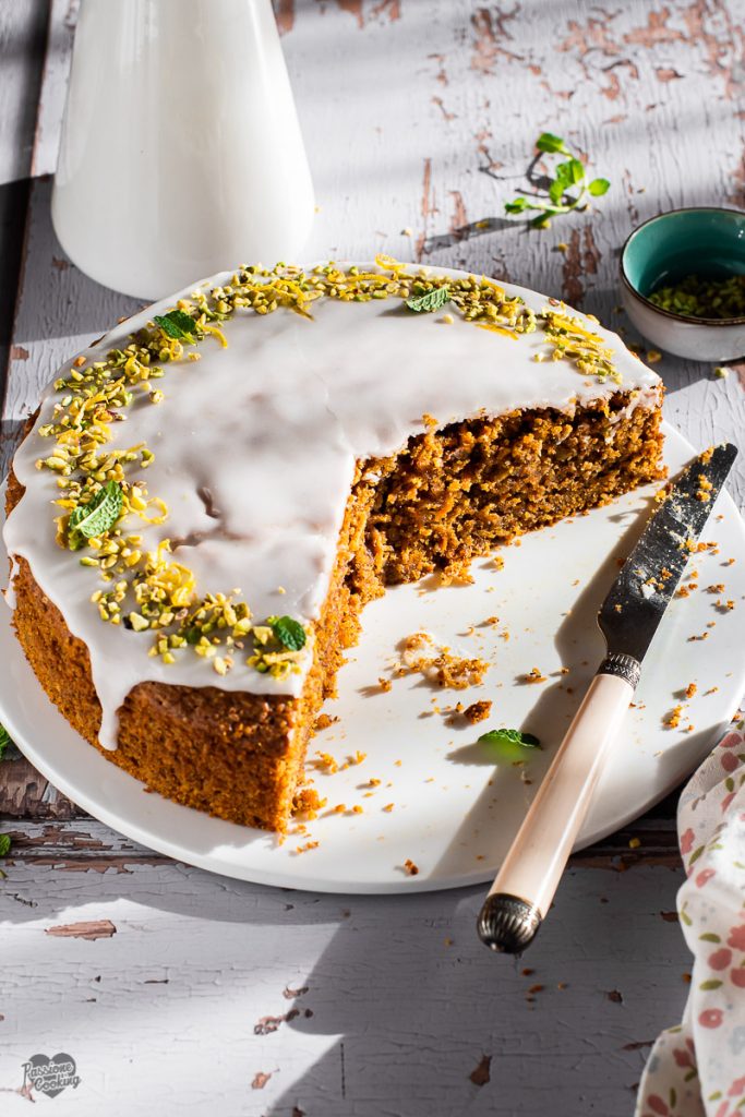 Karotten- und Nusskuchen