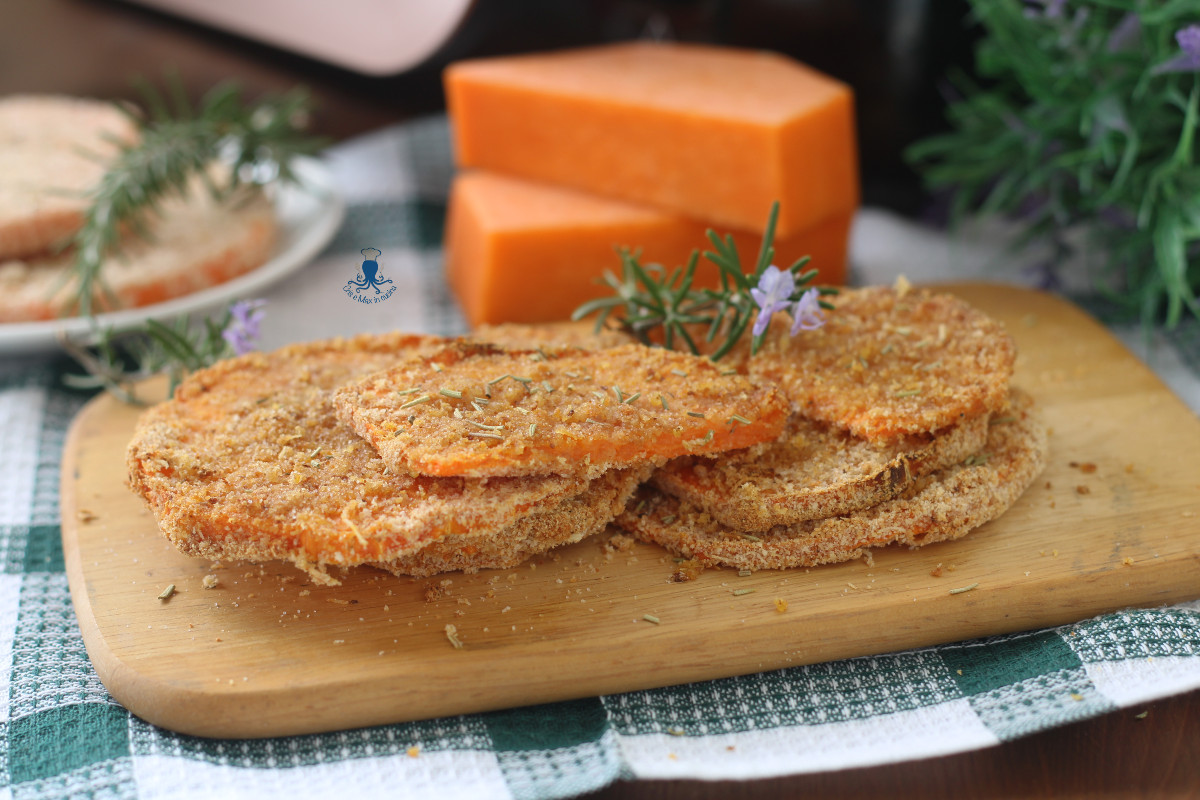 Kürbisschnitzel ohne Ei in der Heißluftfritteuse