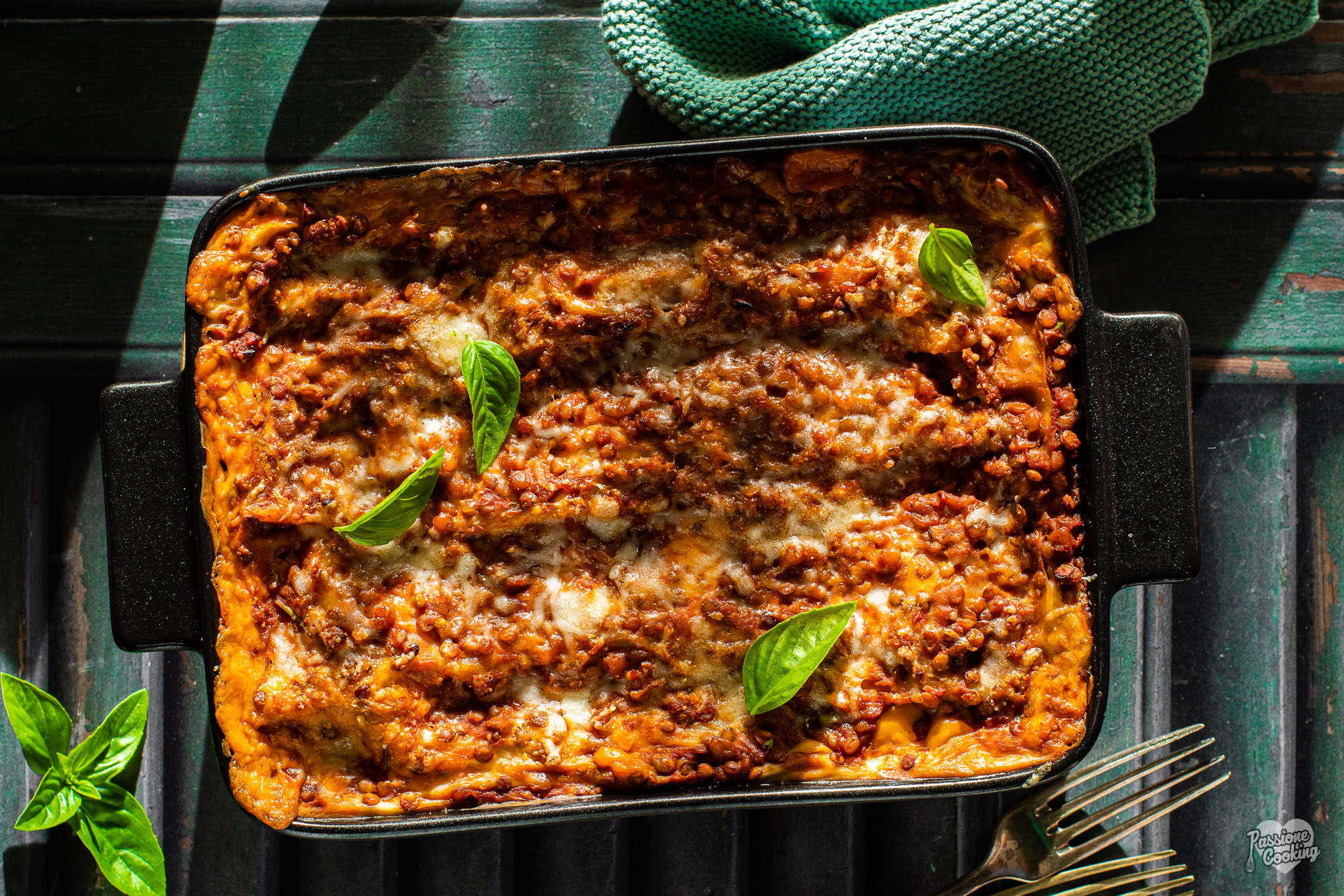 Lasagne mit Linsenragout