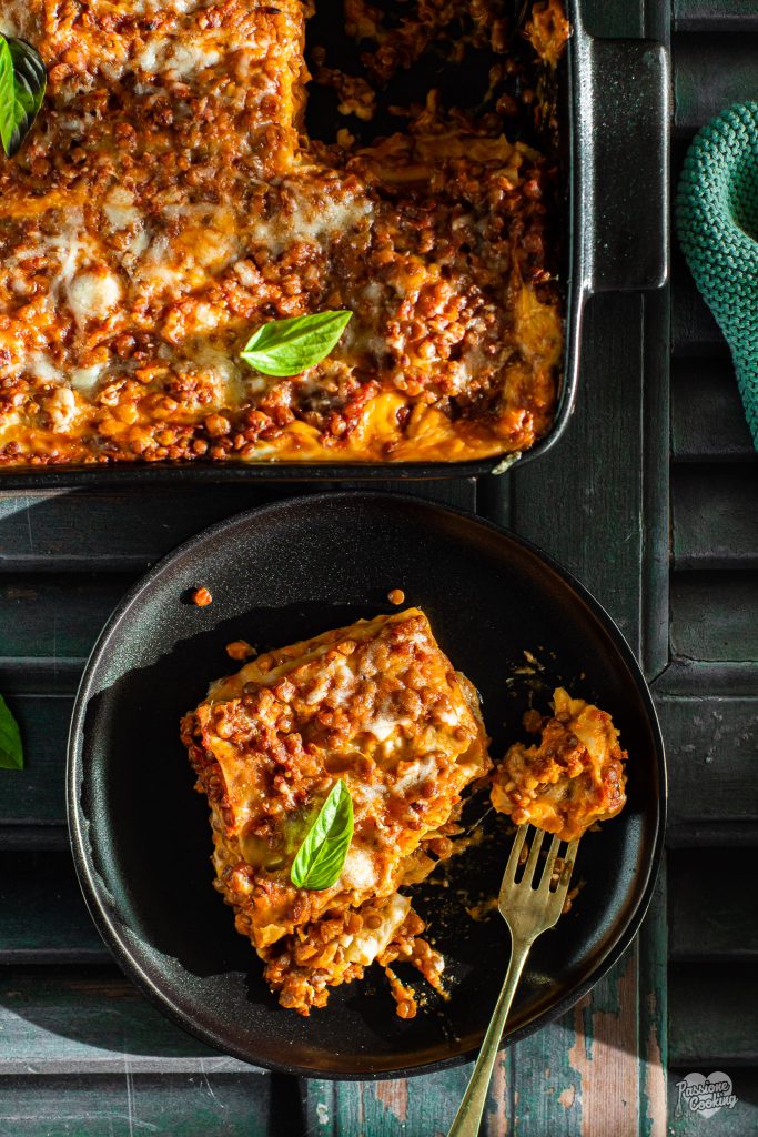 Lasagne mit Linsenragout