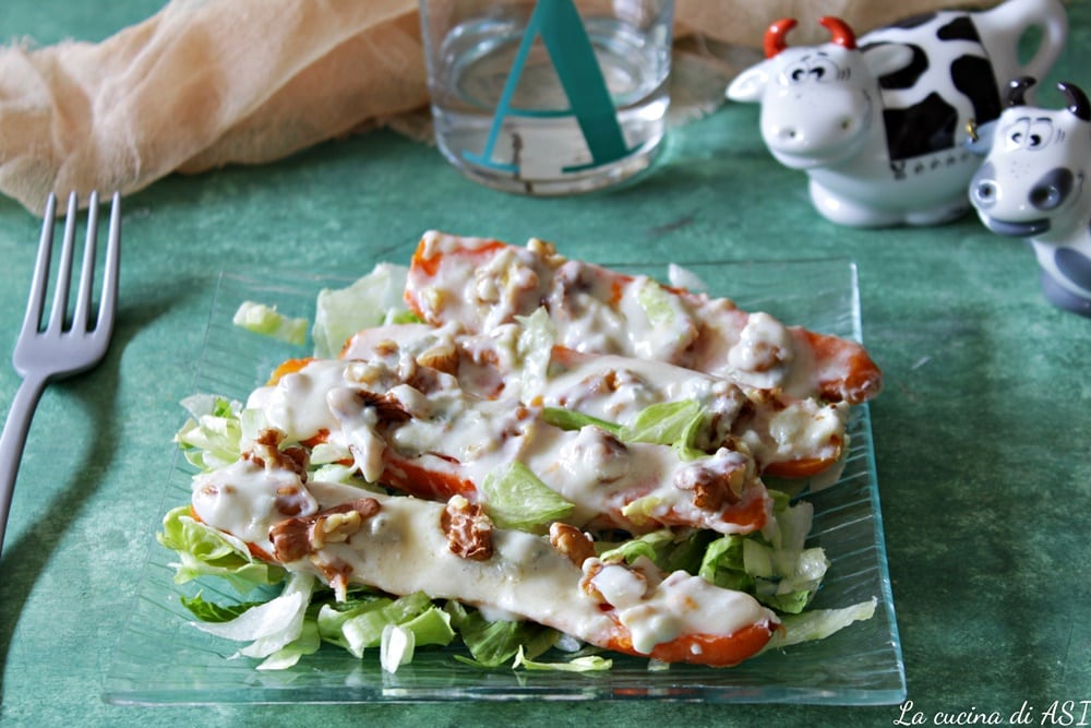 Mit Gorgonzola gefüllte Karotten