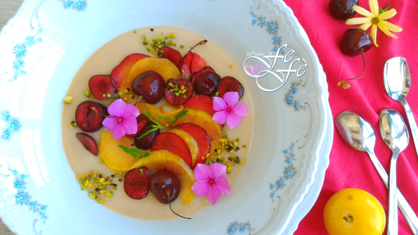 BIANCOMANGIARE MIT PFLAUMEN UND KIRSCHEN (Sizilianisches Rezept)