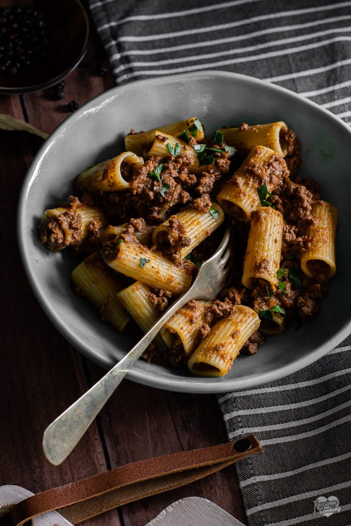 Pasta mit Hirschragout