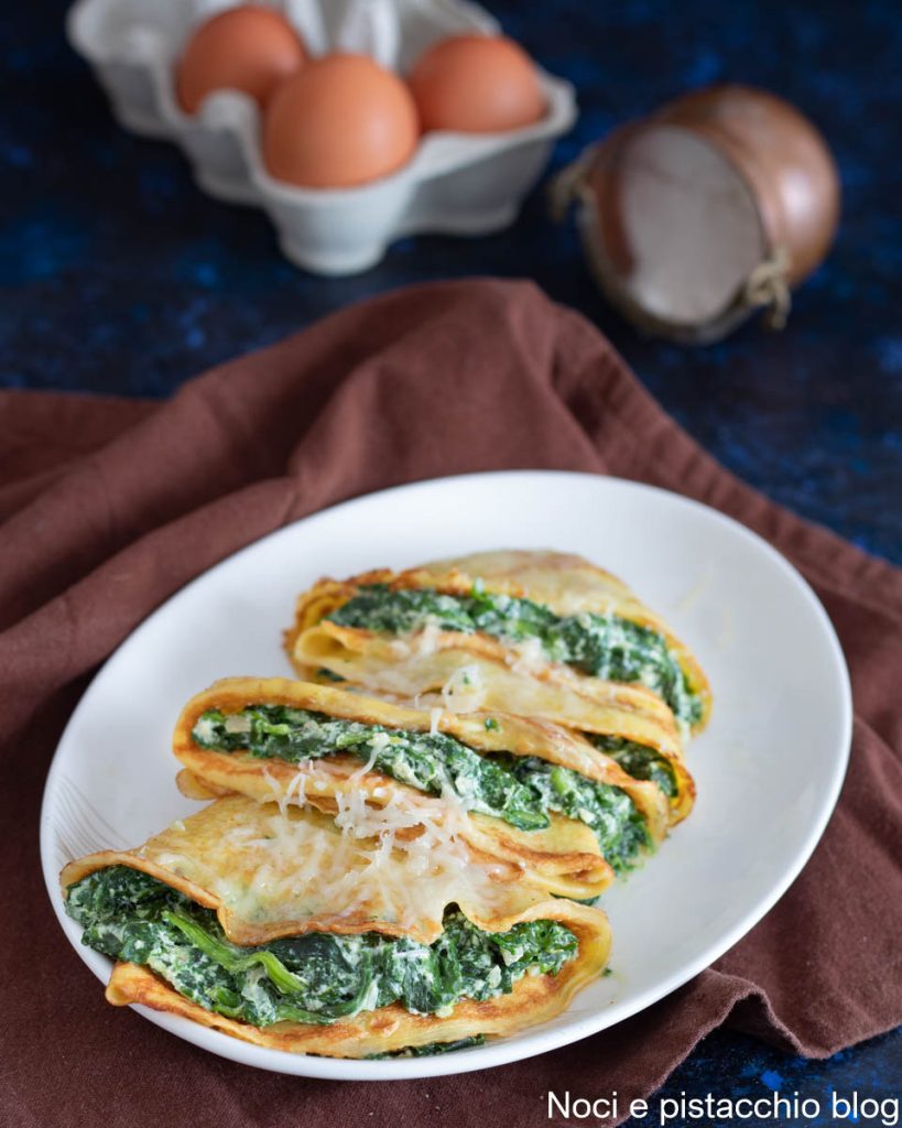 Pfannkuchen mit Ricotta und Spinat