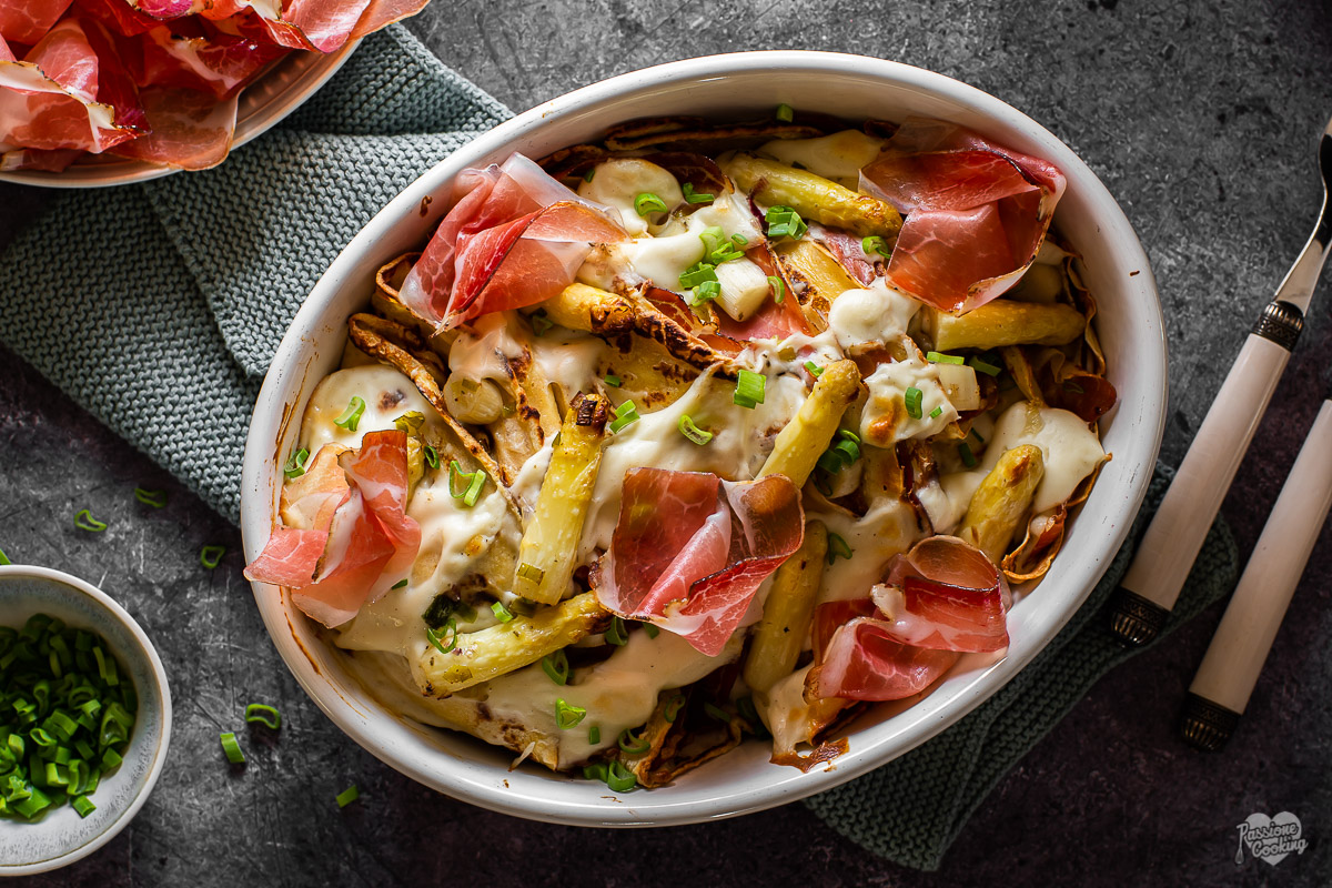 Pfannkuchen mit Südtiroler Speck g.g.A. und Spargel