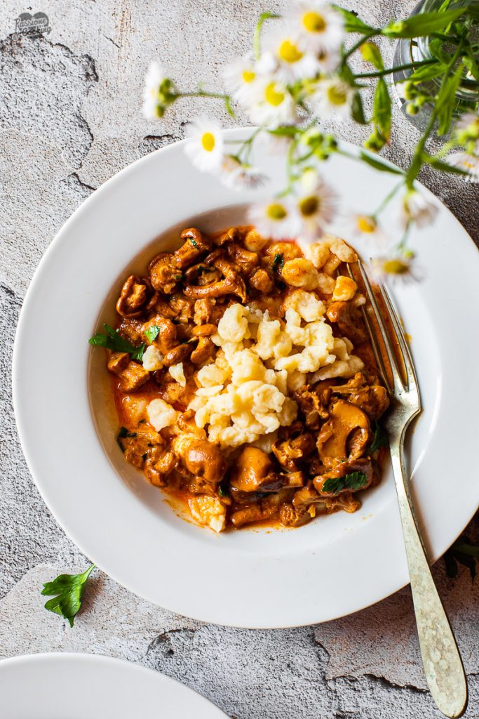 Pfifferlinge in Soße mit Spätzle