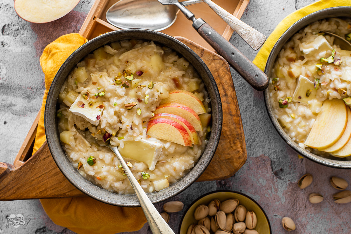 Risotto mit Bio-Braeburn-Äpfeln und Brie